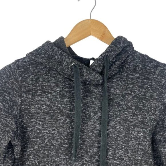 Fabletics Heathered Charcoal Grey Yukon Hooded Sweatshirt Tunic Dress Pockets XS - Picture 6 of 12